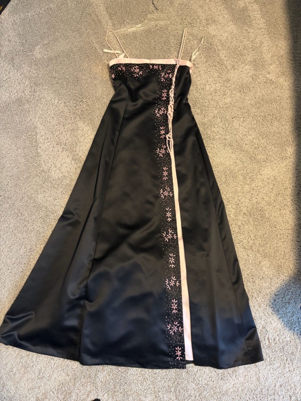 Zum Zum by Niki Livas Black and Pale Pink Lined Dress